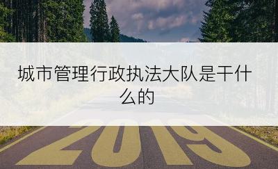 城市管理行政执法大队是干什么的