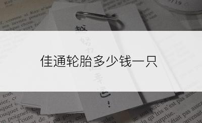 佳通轮胎多少钱一只