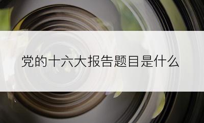 党的十六大报告题目是什么