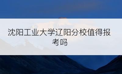 沈阳工业大学辽阳分校值得报考吗