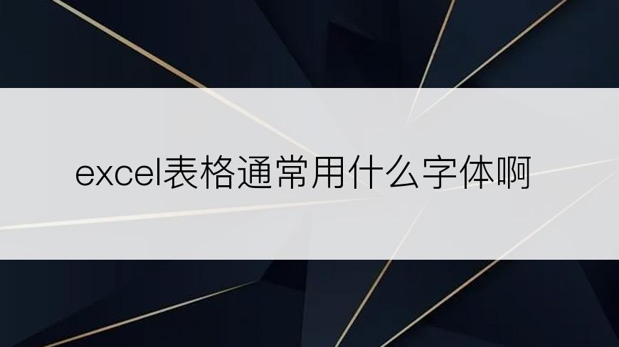 excel表格通常用什么字体啊