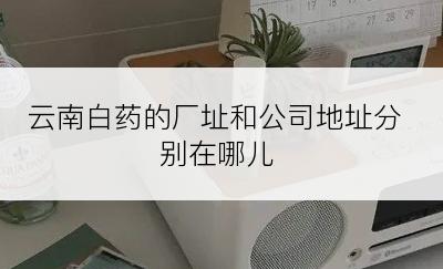 云南白药的厂址和公司地址分别在哪儿