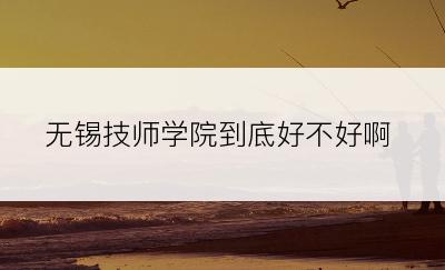 无锡技师学院到底好不好啊