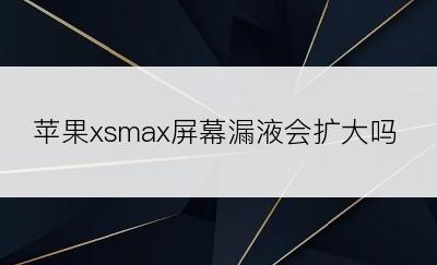 苹果xsmax屏幕漏液会扩大吗