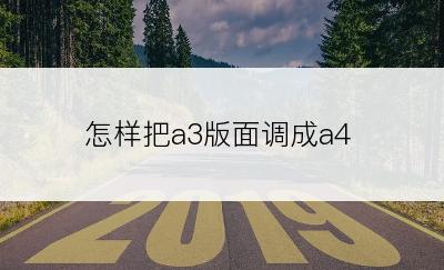 怎样把a3版面调成a4