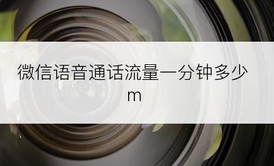 微信语音通话流量一分钟多少m