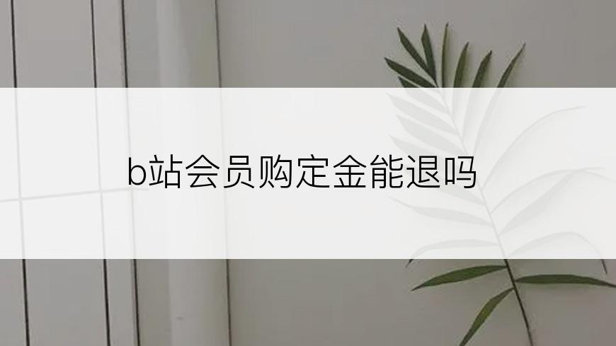 b站会员购定金能退吗