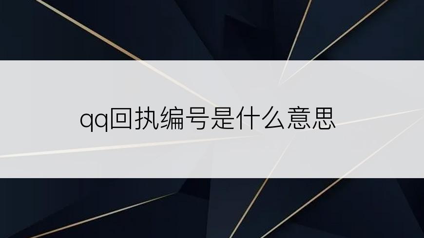 qq回执编号是什么意思