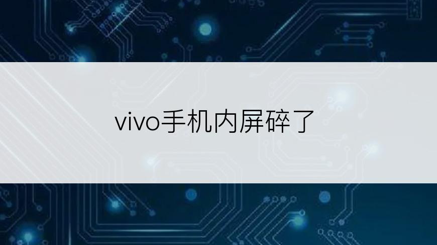 vivo手机内屏碎了