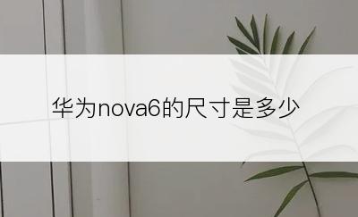 华为nova6的尺寸是多少