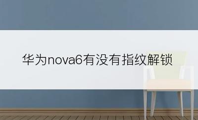 华为nova6有没有指纹解锁