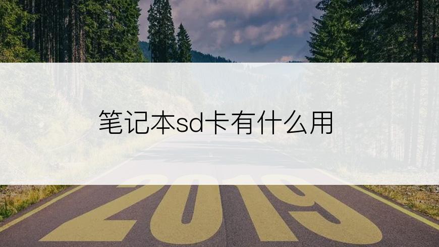 笔记本sd卡有什么用