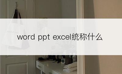 word ppt excel统称什么