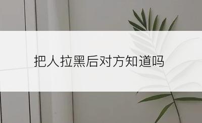 把人拉黑后对方知道吗