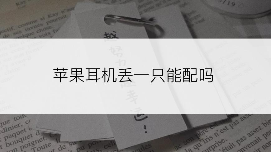 苹果耳机丢一只能配吗