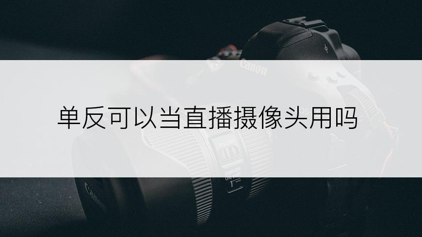 单反可以当直播摄像头用吗