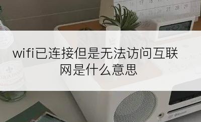 wifi已连接但是无法访问互联网是什么意思