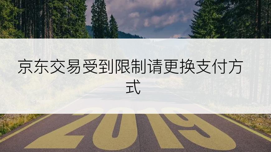 京东交易受到限制请更换支付方式