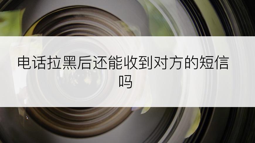 电话拉黑后还能收到对方的短信吗