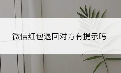 微信红包退回对方有提示吗