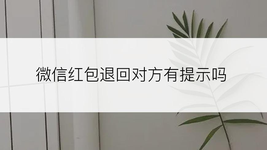 微信红包退回对方有提示吗