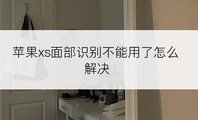 苹果xs面部识别不能用了怎么解决