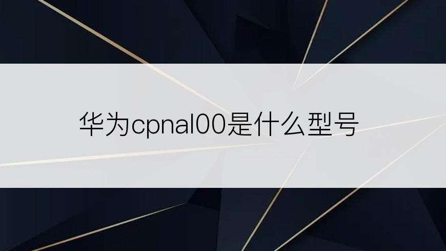 华为cpnal00是什么型号