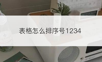 表格怎么排序号1234