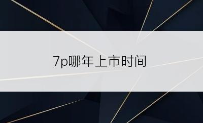 7p哪年上市时间