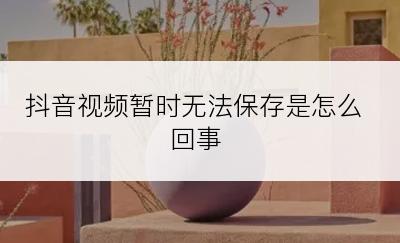 抖音视频暂时无法保存是怎么回事