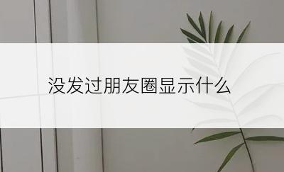 没发过朋友圈显示什么