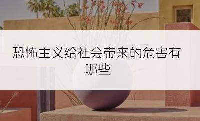 恐怖主义给社会带来的危害有哪些