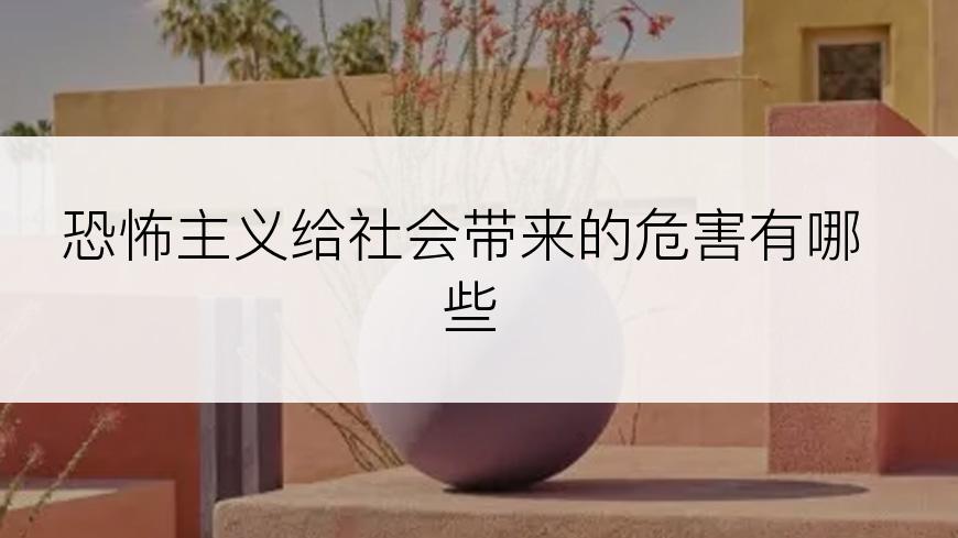 恐怖主义给社会带来的危害有哪些