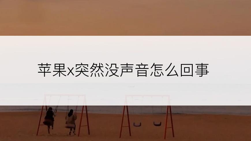 苹果x突然没声音怎么回事