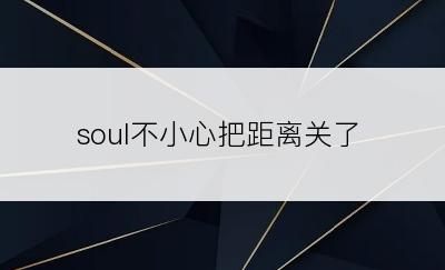 soul不小心把距离关了