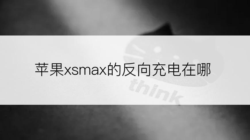 苹果xsmax的反向充电在哪