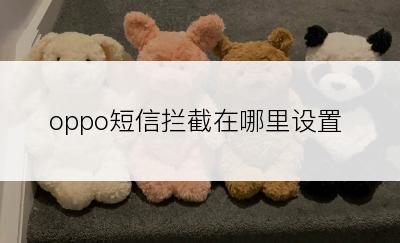 oppo短信拦截在哪里设置