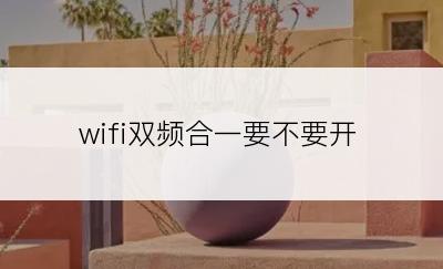 wifi双频合一要不要开