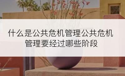 什么是公共危机管理公共危机管理要经过哪些阶段