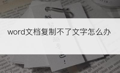 word文档复制不了文字怎么办