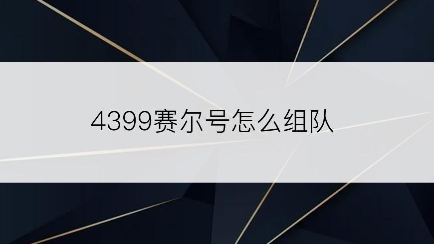 4399赛尔号怎么组队