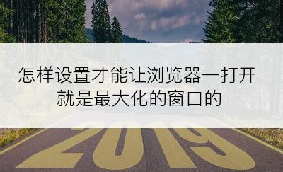 怎样设置才能让浏览器一打开就是最大化的窗口的