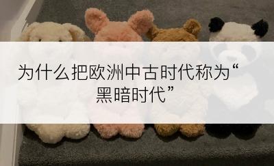 为什么把欧洲中古时代称为“黑暗时代”