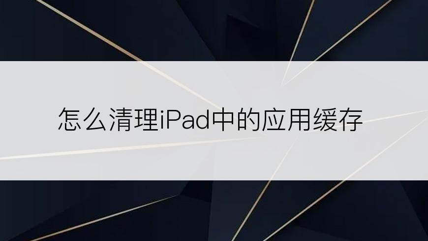 怎么清理iPad中的应用缓存