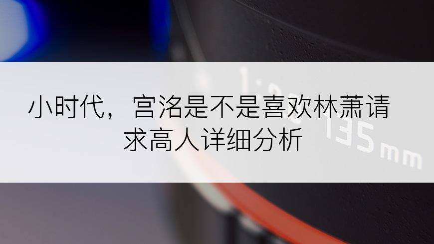 小时代，宫洺是不是喜欢林萧请求高人详细分析