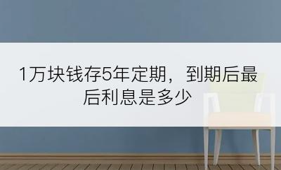 1万块钱存5年定期，到期后最后利息是多少