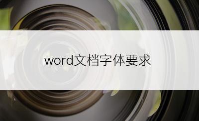 word文档字体要求