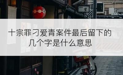 十宗罪刁爱青案件最后留下的几个字是什么意思