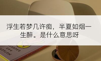 浮生若梦几许痴，半夏如烟一生醉。是什么意思呀