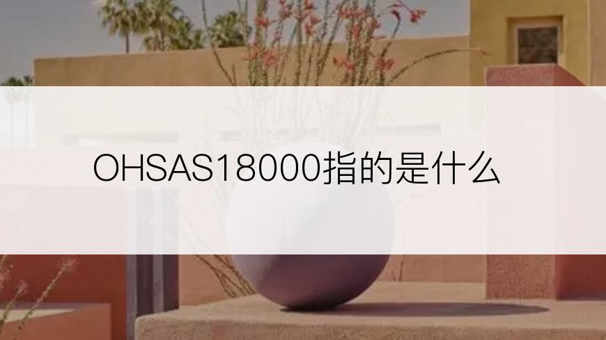 OHSAS18000指的是什么